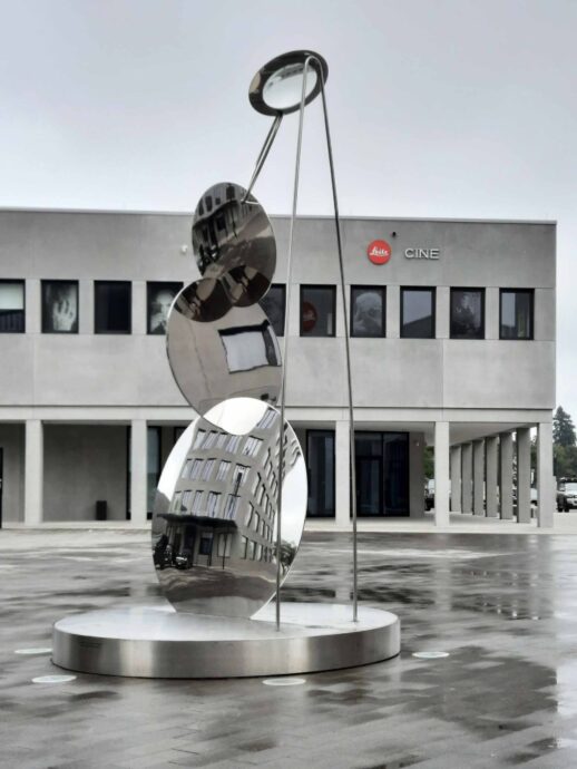 einer der roten Fotopunkte im Leitz-Park einer der roten Fotopunkte im Leitz-Park