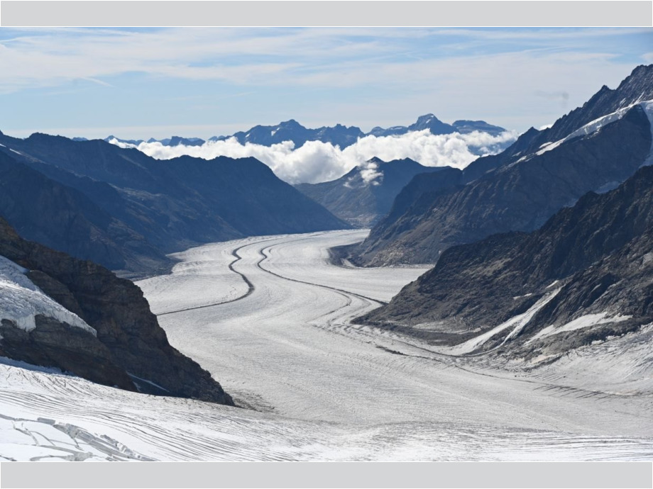 Ausblick vom Jungfraujoch auf den Aletschgletscher