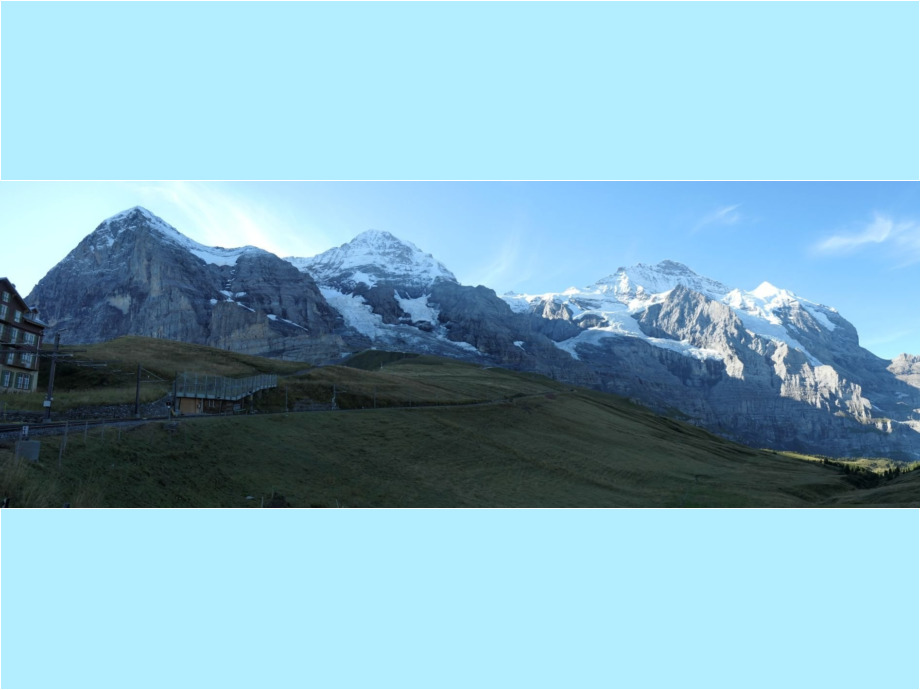 Ausblick von der "Kleine Scheidegg" auf des Schweizer Dreigestirn