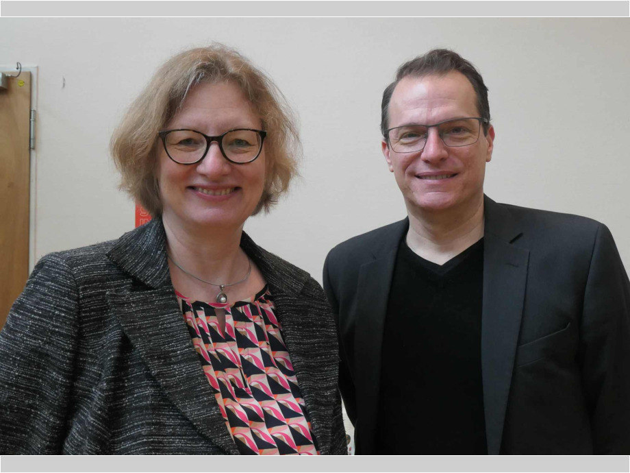 Staatssekretärin Katrin Hechler und Philipp Jacks, DGB Frankfurt
