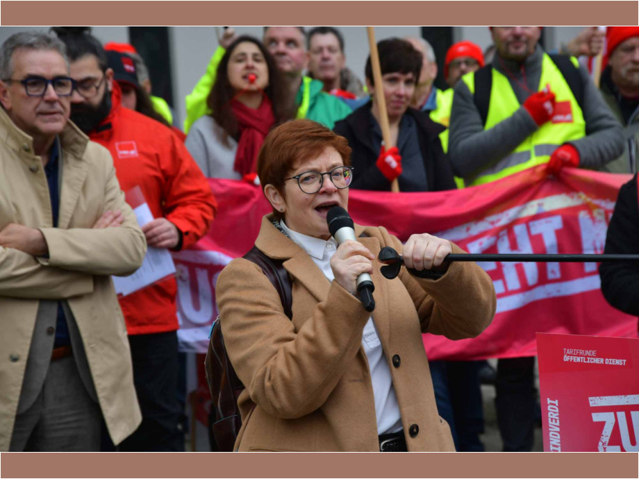 Verhandlungsführerin Christine Behle: Die Tarifforderungen sind notwendig. Verhandlungsführerin Christine Behle: Die Tarifforderungen sind notwendig.
