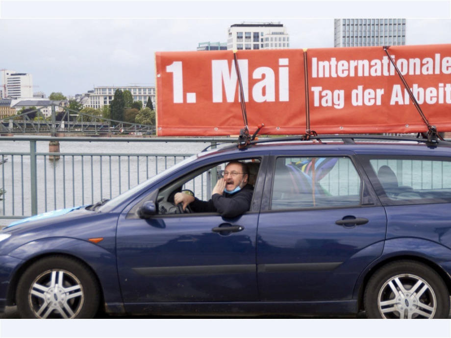 Bewegung in Bewegung - Autokorso zum 1. Mai während der Pandemie