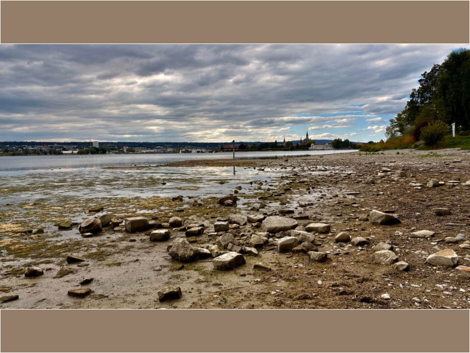 Hier war der mal der Bodensee. Konstanz in diesem Sommer.